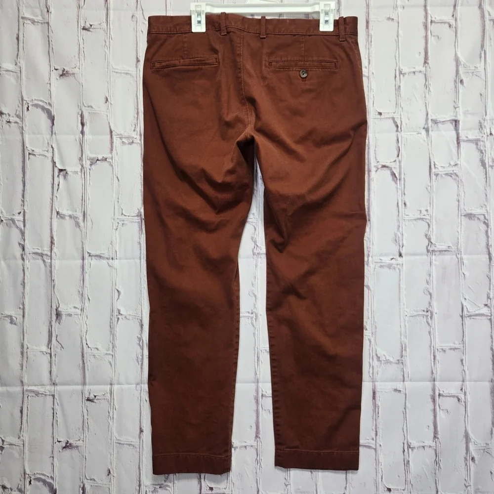 J.Crew Chino Pants Brown Flex Slim Re-Imagined Casual Dress Golf Mens 34x30